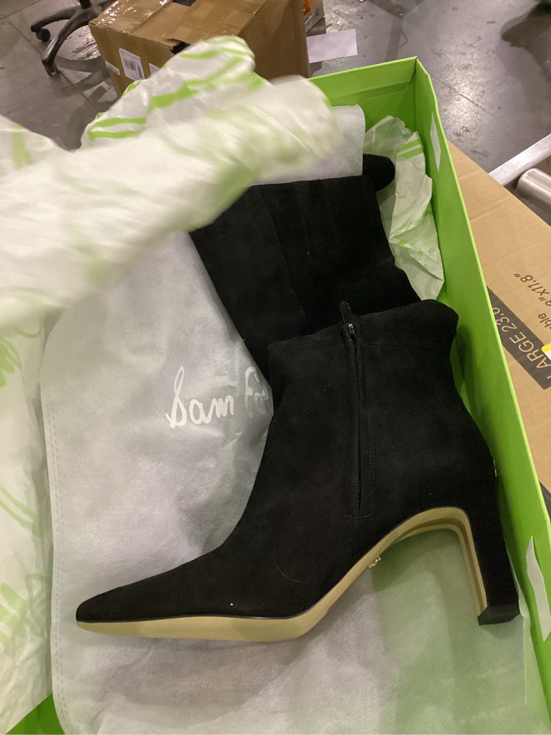 Condition photo showing As Is for Sam Edelman womens Sylvia 10 Black Suede