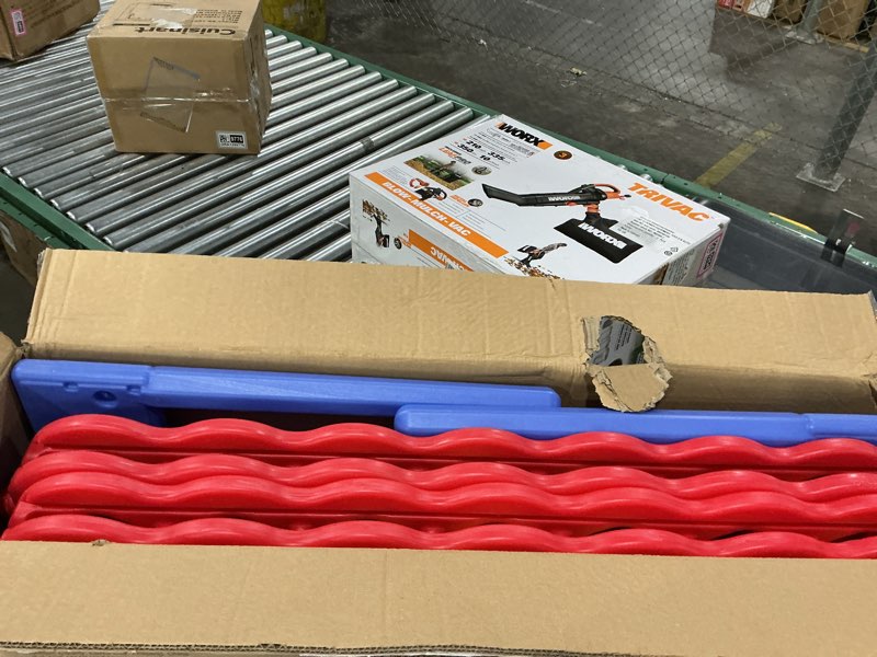 Condition photo showing New/Like New for patent authorized giant 4 connect in a row game, height adjustable jumbo yard games for kids and adults outdoor play, backyard large four connect floor games (blue/red)