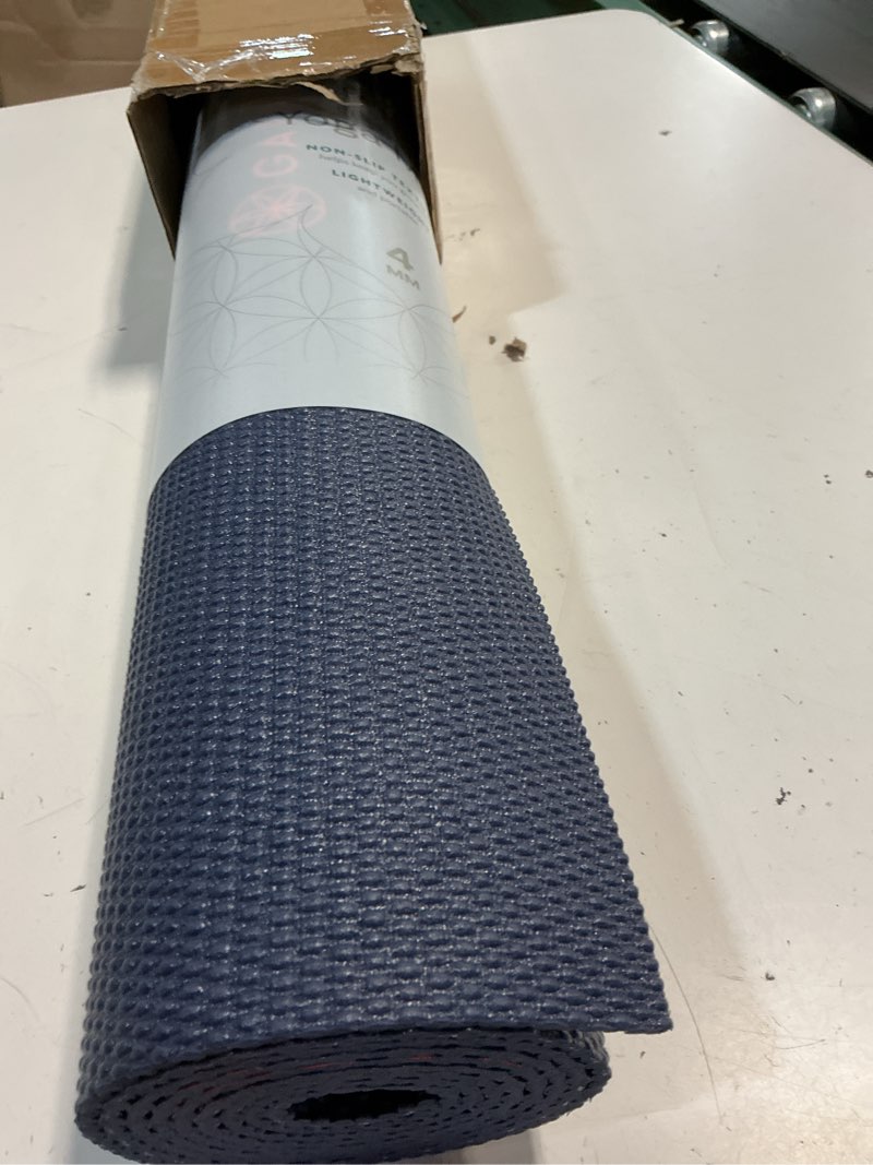 Condition photo showing New/Like New for gaiam print yoga mat, non slip exercise & fitness mat for all types of yoga, pilates & floor exercises pink marrakesh
