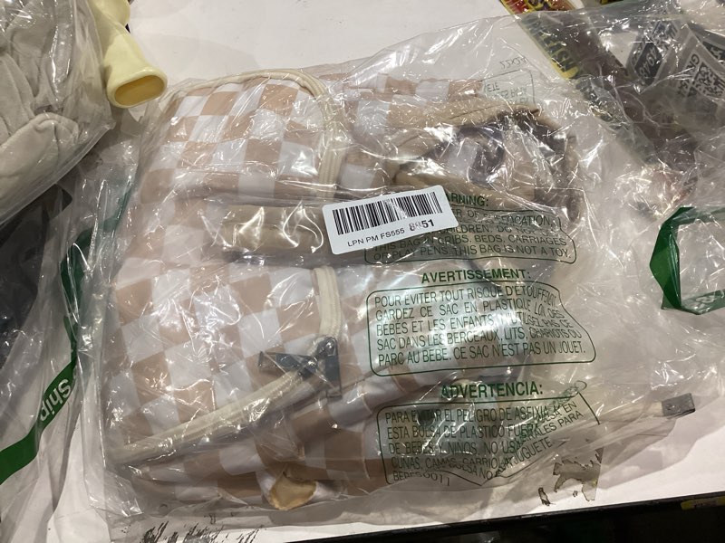 Condition photo showing Good Condition for DALINDA Crochet Bag and Tote - Yarn Bag Organizer for Crochet Supplies,Crochet Accessories, Knitting Bag for Crochet Lovers(Brown Plaid)