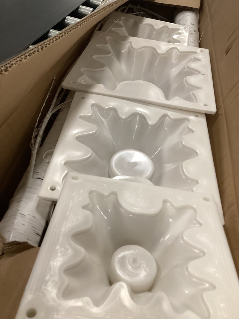 Condition photo showing As Is for 5 Pcs 4ft 6ft 8ft Lighted Birch Tree 8 Modes Christmas Artificial LED Warm White Lights Birch Tree for Indoor and Outdoor Home Decor Thanksgiving Holiday Decoration 5 4ft 6ft 8ft