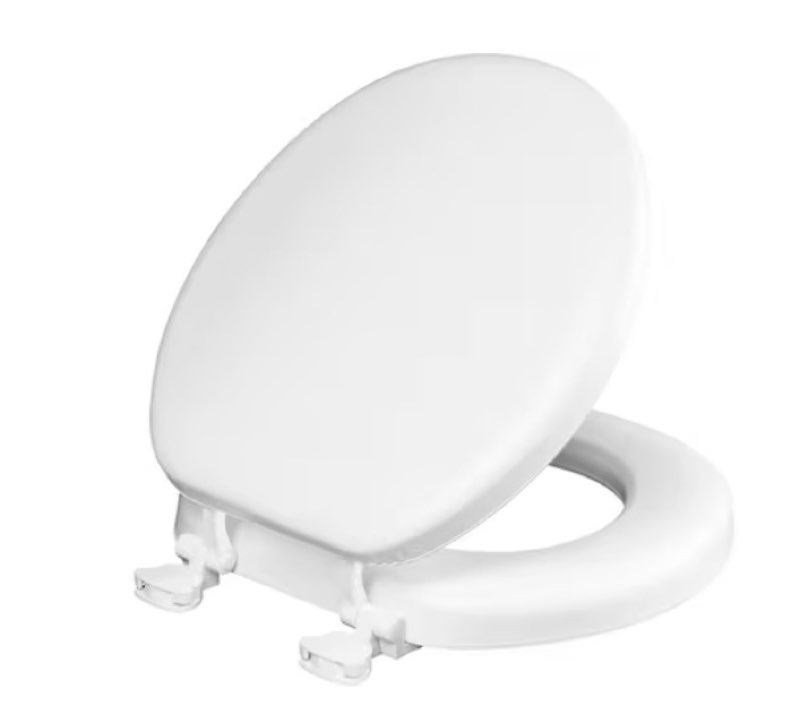 Mayfair by Bemis Eden Cushioned vinyl White Round Padded Toilet Seat Item