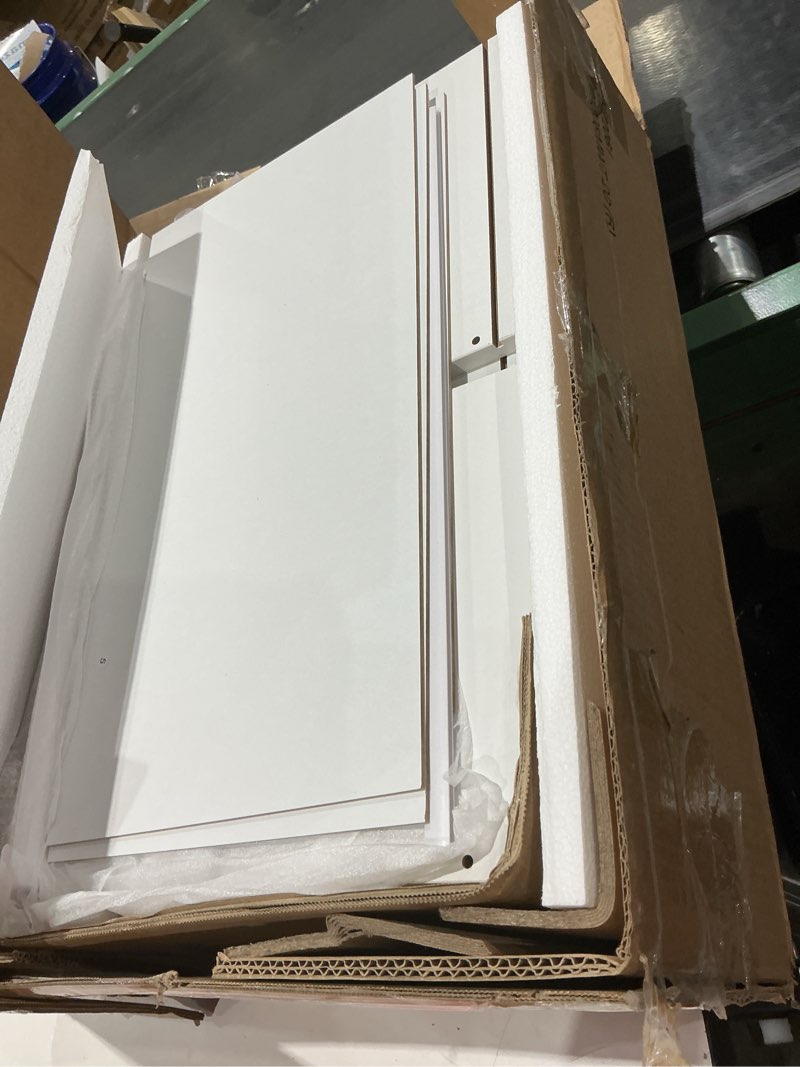 Condition photo showing Good Condition for nightstand with 3 drawers,fluted bedside table with gold frame,25.6" h marble night stand,mid century modern side accent table for bedroom,living room,white marble white 3drawers