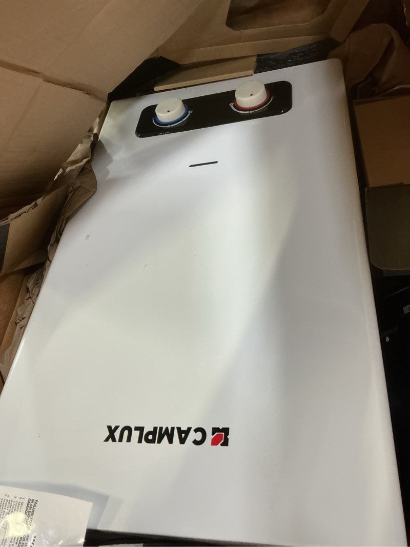 Condition photo showing Good Condition for camplux 2.64 gpm tankless propane water heater, portable water heater outdoor with overheating protection, for camping, cabins, barns, easy installation, 68,000 btu, bd264 2.64gpm