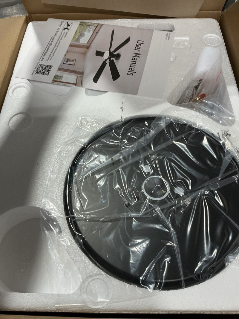 Condition photo showing New/Like New for zmishibo 52 inch ceiling fan with light, app&remote control, flush mount low profile, dimmable 20w led light, quiet reversible motor for bedroom, living room, apartment, black 52 inch black