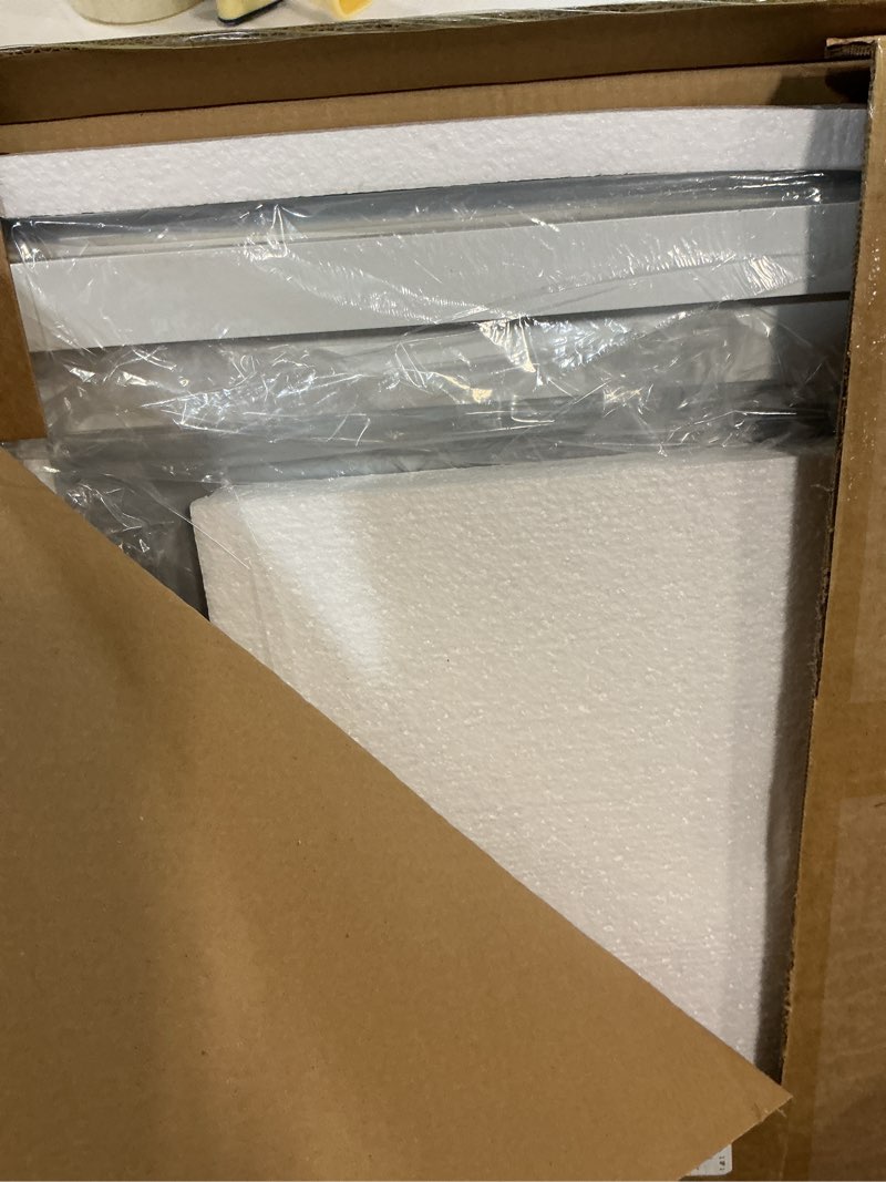 Condition photo showing New/Like New for 40"x32" led bathroom mirror with lights, backlit + front lit with cri>90, lighted mirror for bathroom, anti-fog, dimmable brightness, 3 colors, memory function, shatterproof tempered glass frontlit & backlit 40"l x 32"w