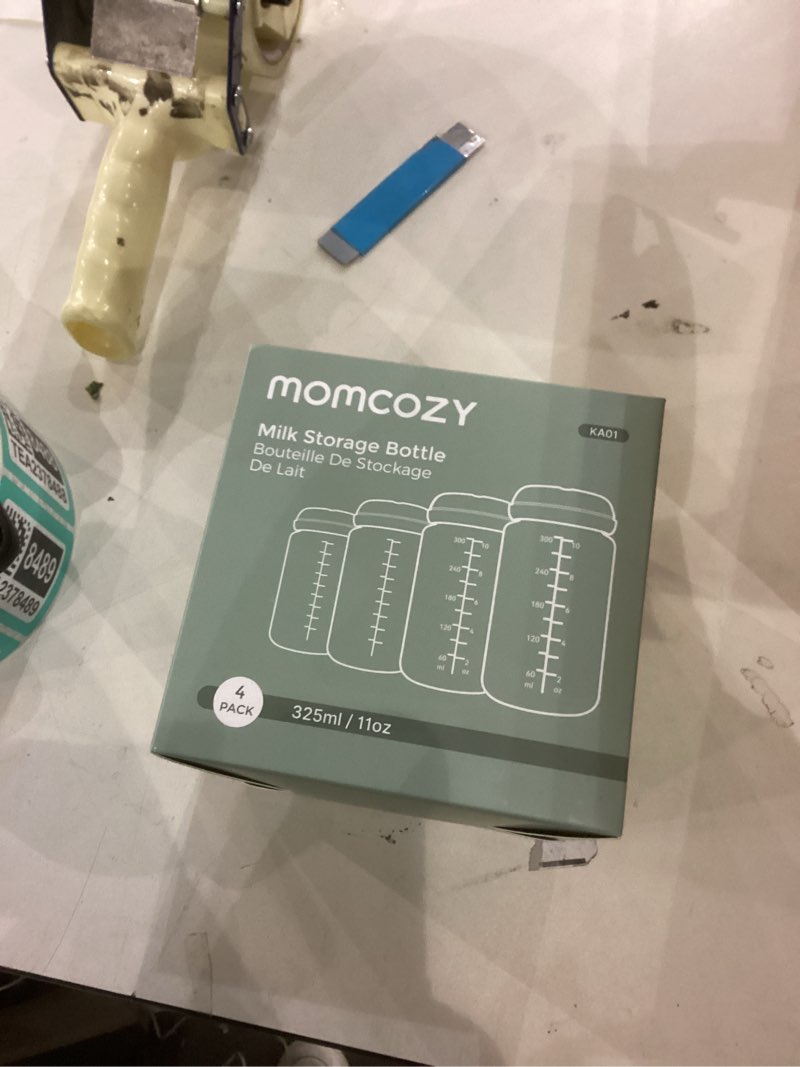 Condition photo showing New/Like New for Momcozy Natural Baby Bottle, 11oz Wide-Neck Breast Milk Container, BPA-Free Plastic, Compatible with Momcozy Breast Milk Cooler, 4PCS