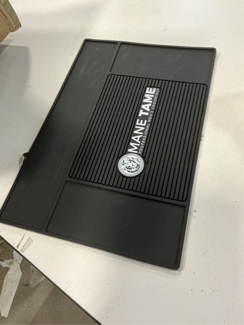 Condition photo showing Good Condition for (Similar)Hedume Magnetic Barber Mat, 17.7'' x 11.8'' Magnetic Barber Organizer Mat for Clippers, Professional Anti-Slip Heat Resistant Barber Table Matt, Flexible PVC Barber Tool Pad for Hairstylist