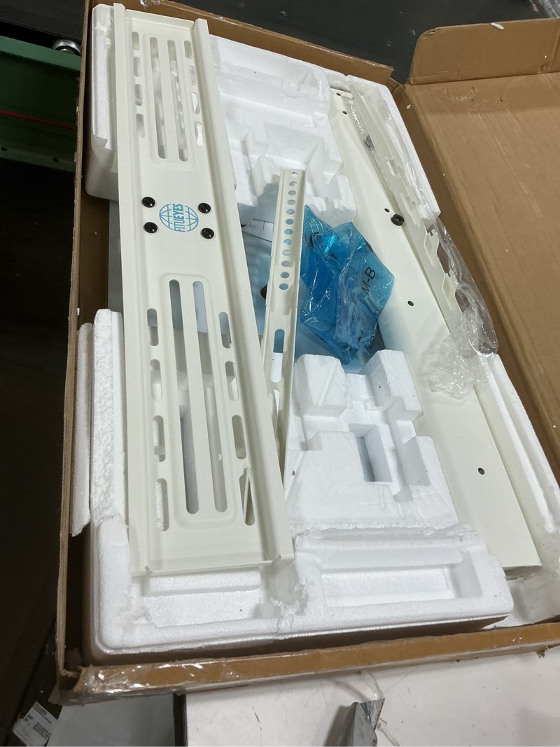 Condition photo showing Good Condition for FITUEYES Floor TV Stand for 32 39 40 43 49 50 55 60 Inch TVs, TV Floor Stand with Swivel Mount, Max Holds 66lbs, White Glass Base, Height Adjustable TV Mount for Corner & Bedroom (None Shelf, White) White None Shelf