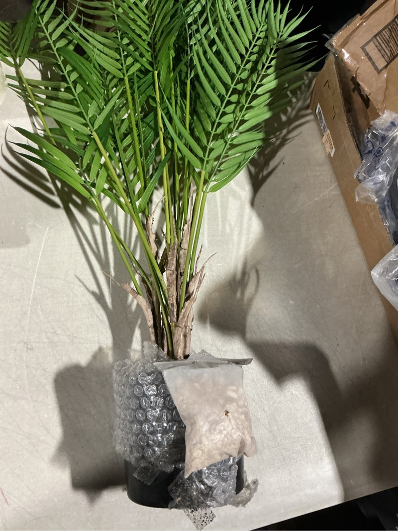 Condition photo showing As Is for besamenature 30" little artificial paradise palm tree plant, fake tropical palm tree for home office decoration 2ft 6in