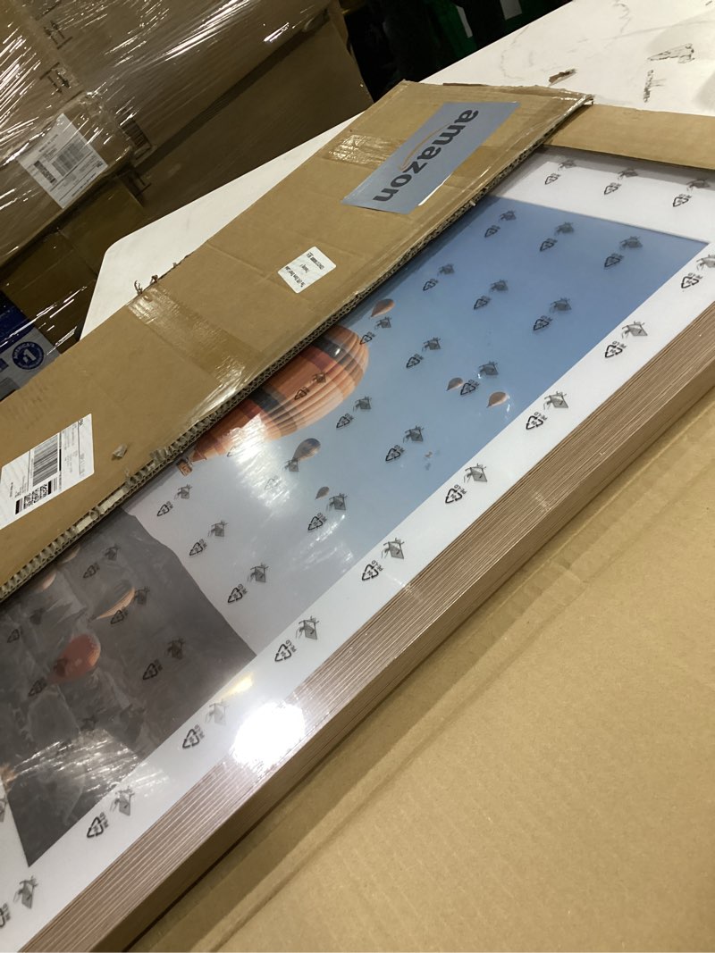 Condition photo showing As Is for 22x30 picture frame with 18x24 mat, display photo 18x24 with mat or 22 x 30 without mat, wall hanging large 22 by 30 poster frame with plexiglass, rustic brown rustic brown 22x30 inch