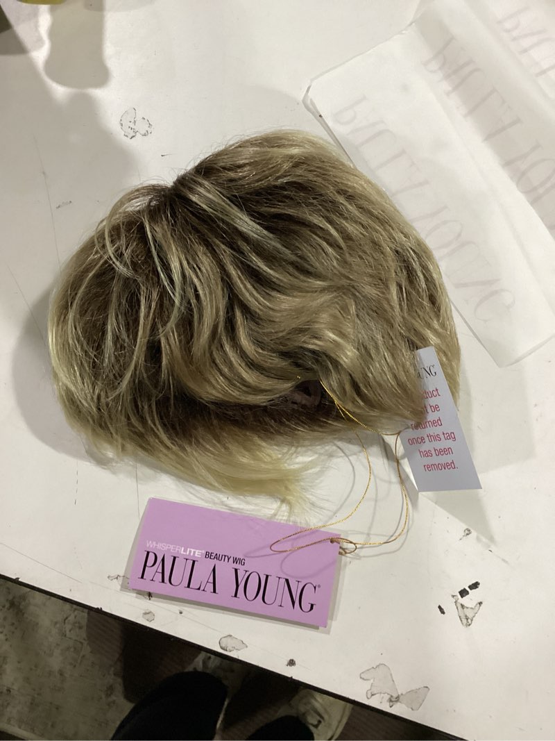 Condition photo showing Good Condition for Paula Young Victoria WhisperLite Wig Edgy, Short Pixie Wig with An Asymmetrical Fringe and Rich, Feathery Layers/Multi-tonal Shades of Blonde, Silver, Brown, and Red Average 14/88A#8 - Swedish Blonde