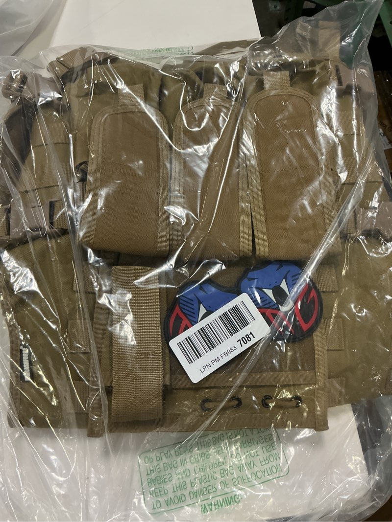 Condition photo showing New/Like New for MGFLASHFORCE Tactical Airsoft Vest Adjustable Modular Paintball Vest Tan