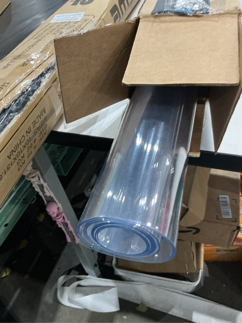 Condition photo showing Good Condition for clear table protector 42 x 60 inch, 1.5mm thick plastic table cover, waterproof pvc clear table cover protector, desk protector mat, writing desk pad for desktop, coffee & dining room table 42" x 60" (rectangular) crystal clear