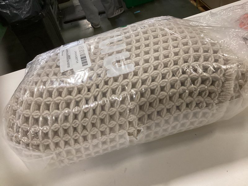 TYUU Pale Beige Bathroom Rug, Waffle Bath Mat Non Slip Washable Super Absorbent Quick Dry Boho Farmh