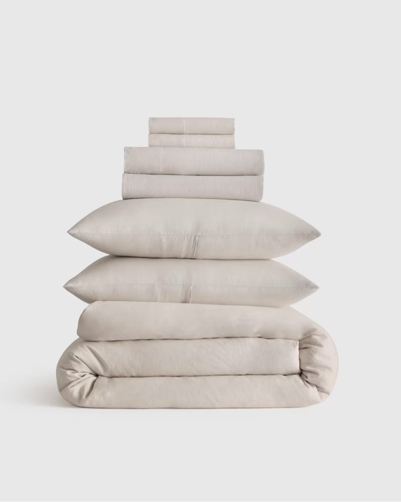 european linen deluxe bedding bundle, cal king, sand