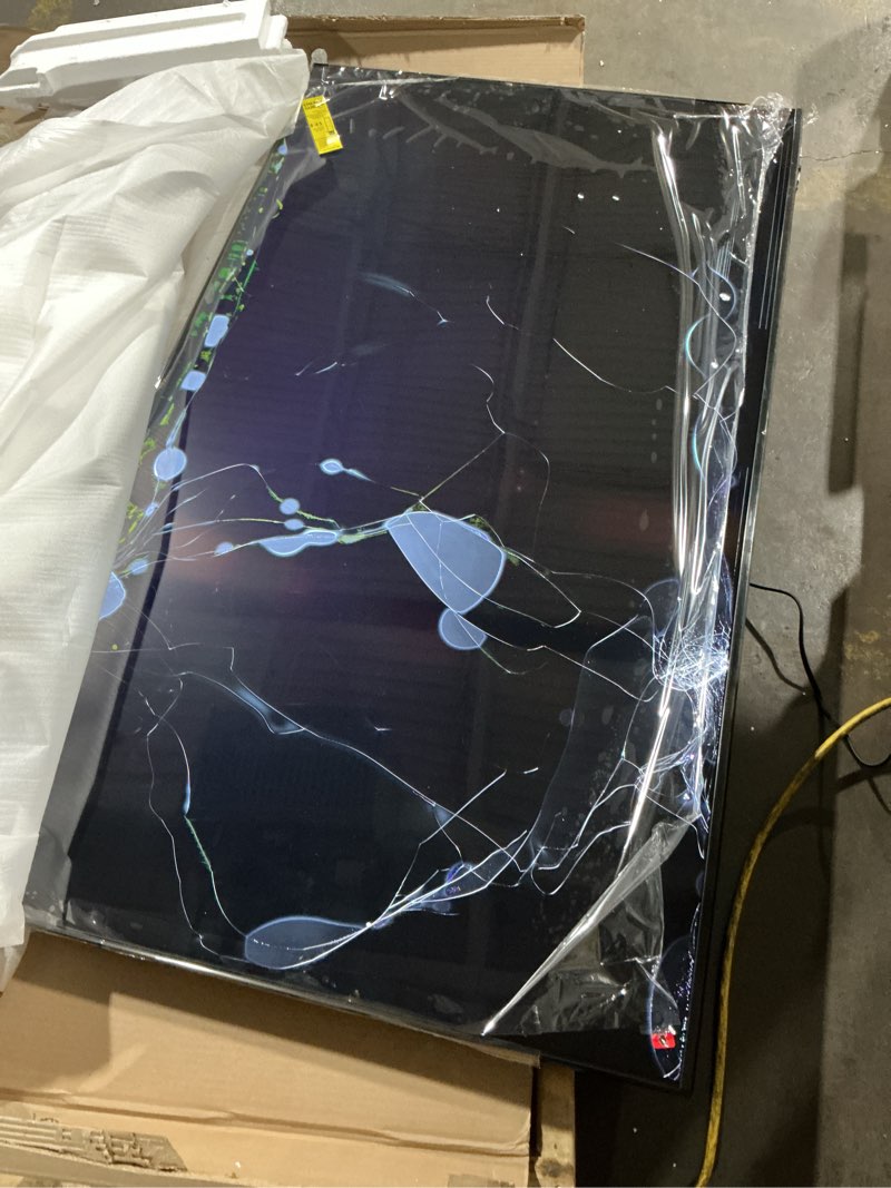 Condition photo showing As Is for screen damaged samsung 65-inch class qled q7f series samsung vision ai smart tv (2025 model, 65q7f) quantum hdr, object tracking sound lite, q4 ai gen1 processor, 4k upscaling, gaming hub, alexa built-in