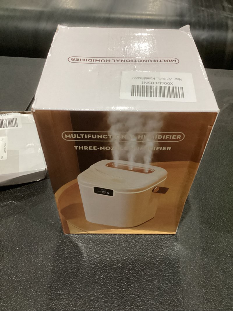 Condition photo showing As Is for Air Humidifier for Bedroom with Three Spray, 2L Quiet Cool Mist Humidifier for Plants Dorm Room Office Home Car Personal Humidificador with Top Water Inlet & 4 Mist Modes & Night Light White