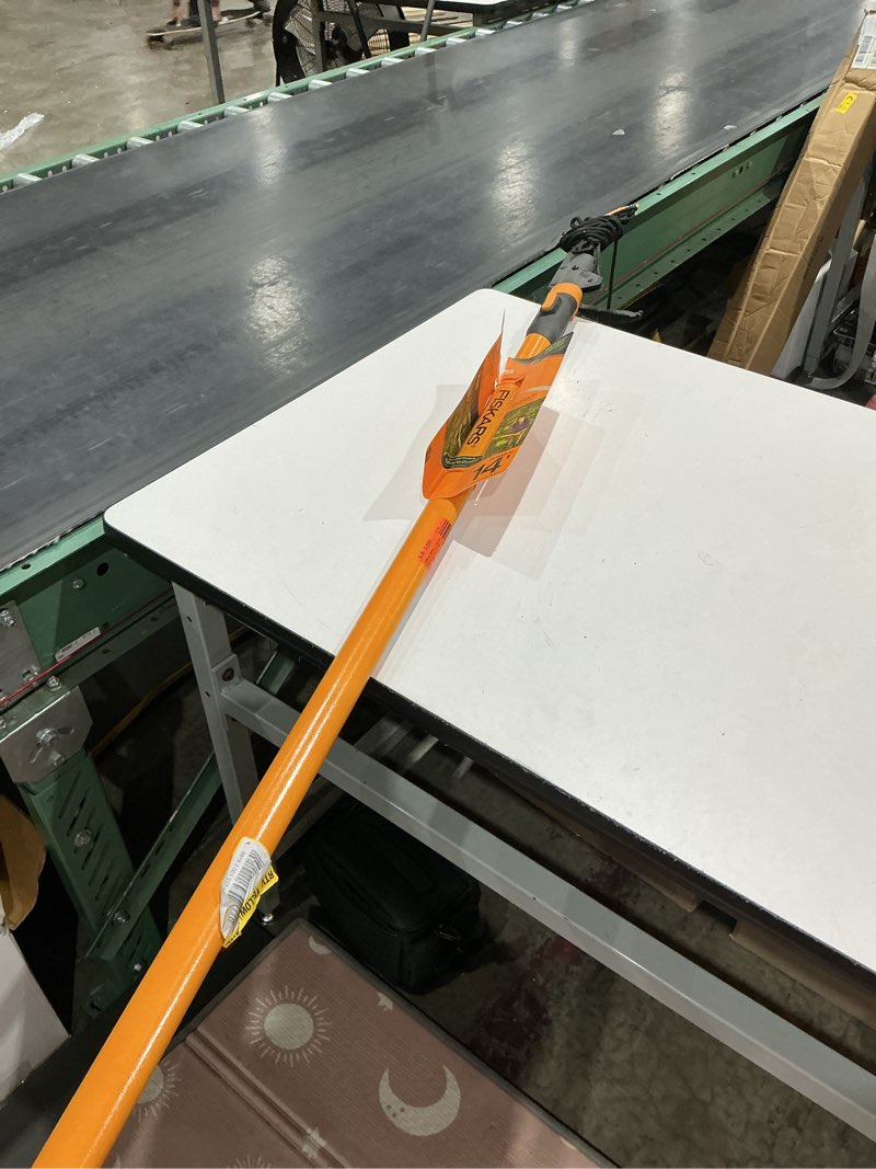 Condition photo showing As Is for powerlever 1-1/8 in. cut capacity steel saw blade 15 in. fiberglass pole 14 ft. tree pruner