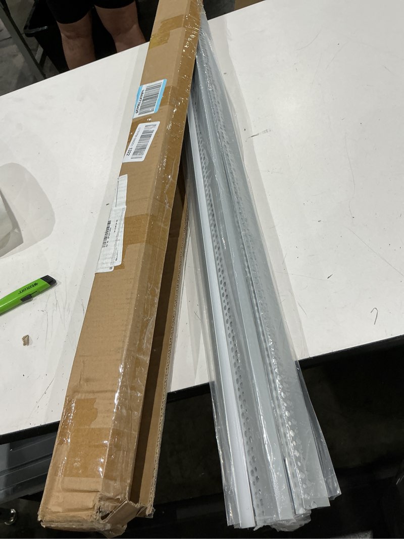 Condition photo showing Good Condition for besseto plaster-in led channel 6 pack 3.3ft/1 meter trim edge tile led strip aluminum channel, trimless recessed drywall aluminum led profile with milky diffuser and end caps 6pack 3.3ft