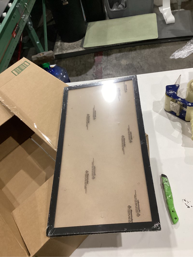 Condition photo showing New/Like New for hukonhep 9x18 black picture frames, photos frame with plexiglass, wall gallery photo frames, horizontal and vertical for wall mounting, home office decoration 9"x18"