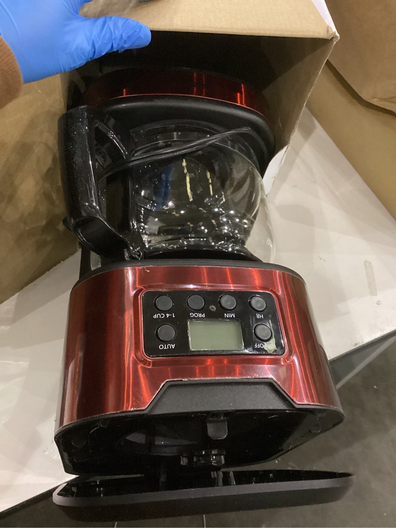 Condition photo showing As Is for Kenmore Drip Coffee Maker - 12 Cup Programmable Cafe Machine With Glass Pot, Regular & Bold Brew, Au