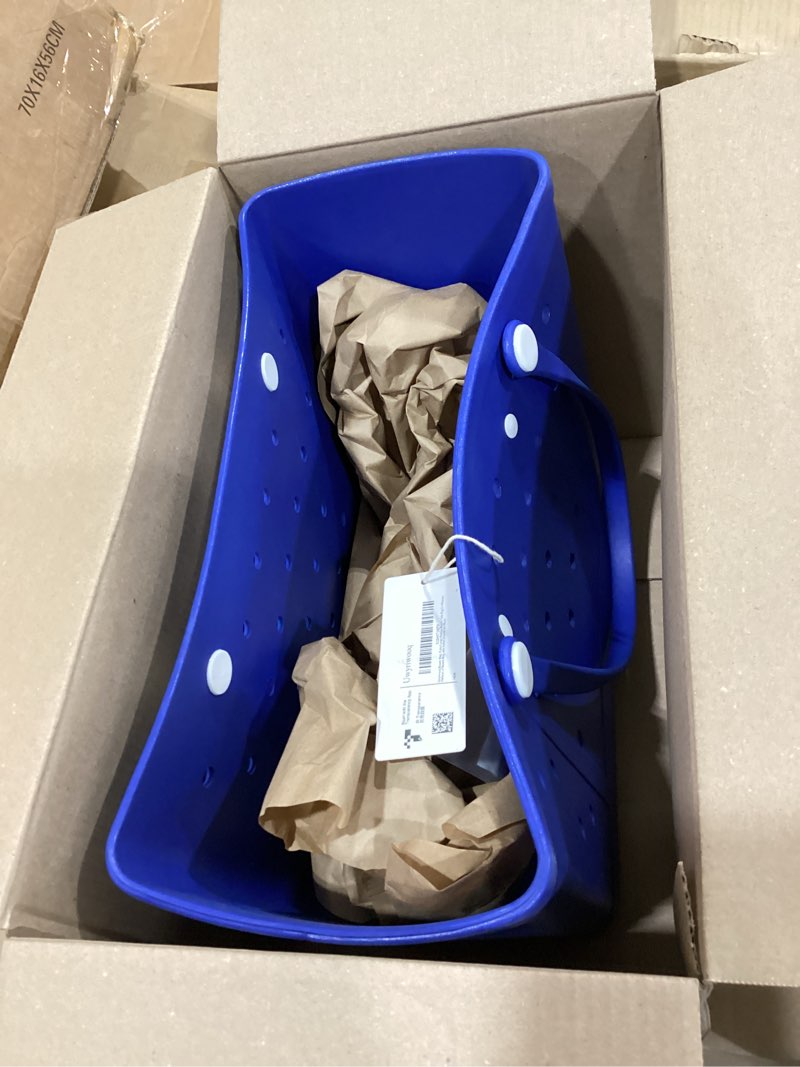 Condition photo showing New/Like New for beach tote bag for women, rubber beach bag waterproof sandproof, extra large eva tote bag boat bag gemstone blue