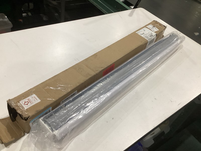 Condition photo showing Good Condition for joydeco cordless zebra blinds for windows, dual layer free-stop zebra shades privacy light control for day and night, light filtering sheer blinds for indoor windows (grey, 35" w x 75" h) grey 35" w x 75" h ready made