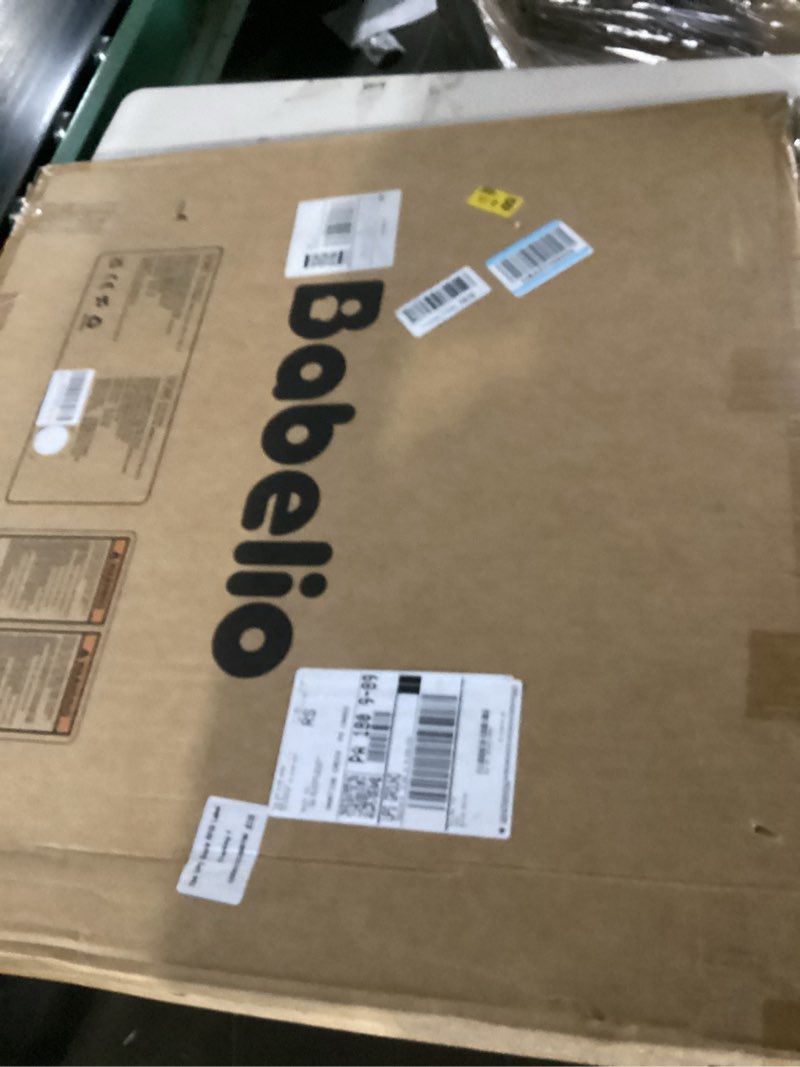 Condition photo showing New/Like New for babelio 29.7-46.5" no bottom bar baby/dog gate for stairs, house and doorways, auto close safety pet gates with large walk thru door, hardware mount, white boundless - white 29.7-46.5"w x 28"h