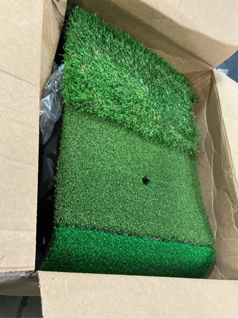 Condition photo showing As Is for golf net with practice mat,golf hitting aid nets 10x7ft for backyard driving chipping training swing with target mat balls for outdoor indoor?gifts for men dad him and golfer 10*7