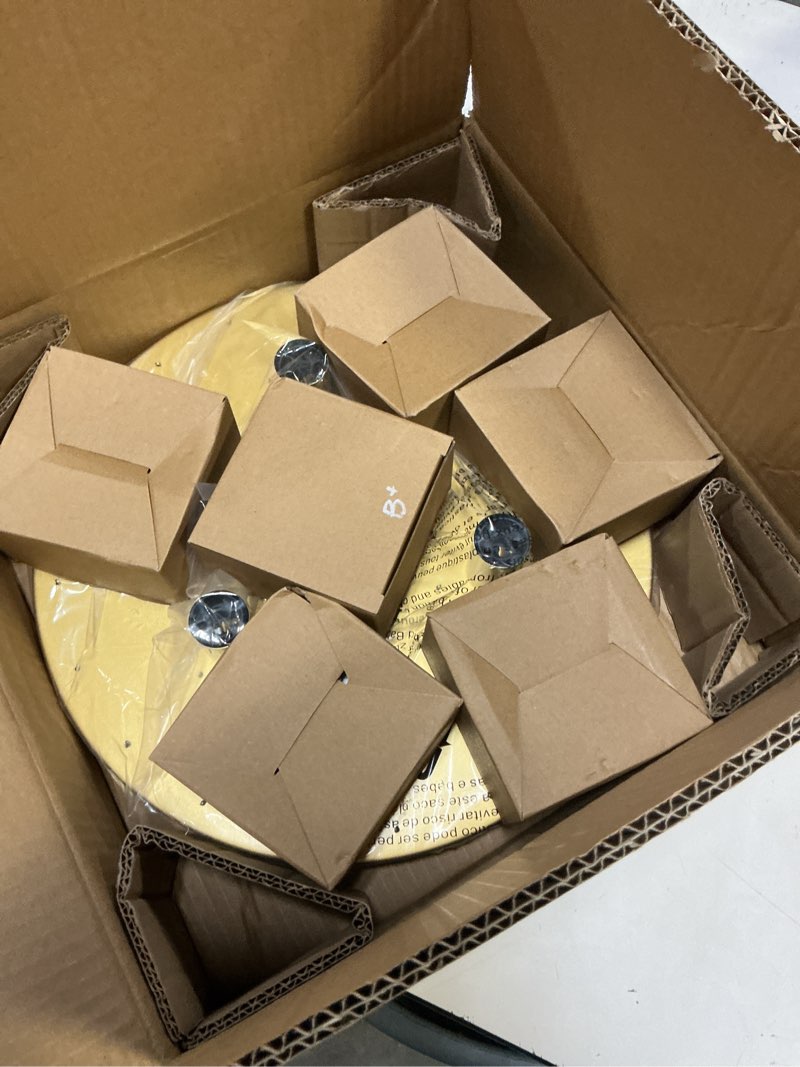 Condition photo showing Good Condition for 3-Lights Capiz Shell Ceiling Light Fixtures, Gold Boho Flush Mount Ceiling Light for Living Room, Bedroom, Kitchen Island, Foyer, Entryway, Seashell Coastal