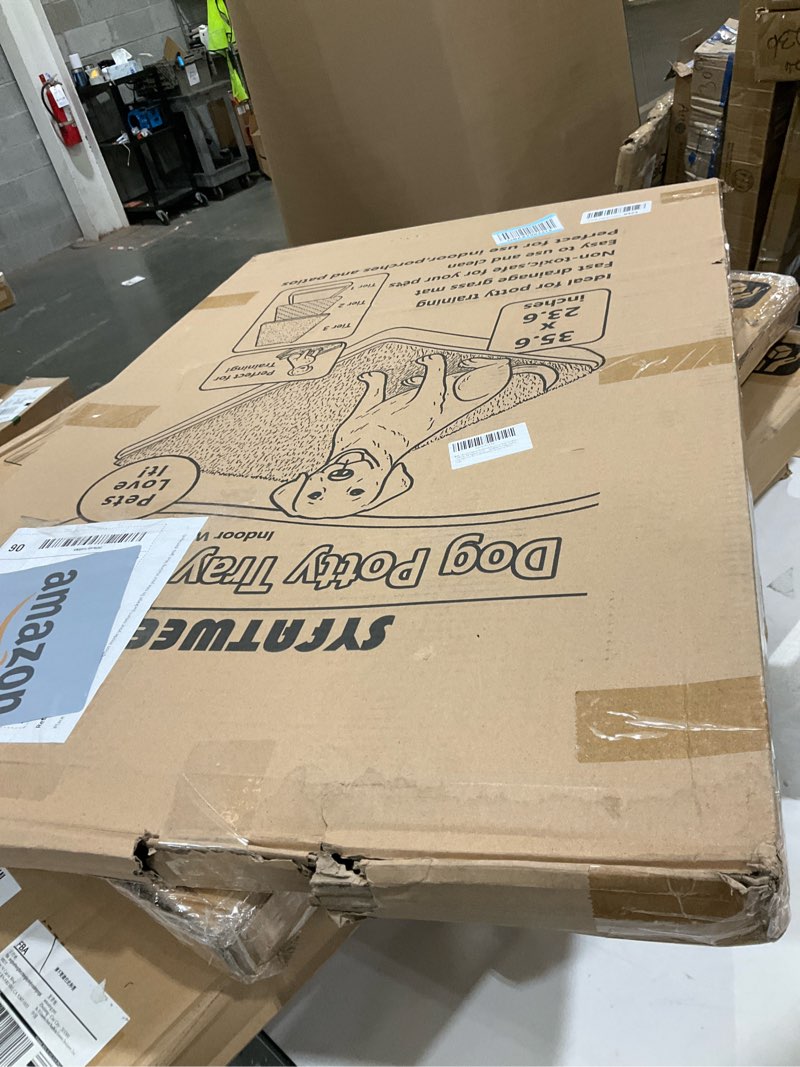 Condition photo showing Good Condition for Reusable Dog Loo System with Artificial Grass Turf&Pee Pads&Tray, for Puppy Potty Training is Portable&Easy to Clean,35x23in Large Dog Litter Box Toilet for Indoor/Outdoor use?Large? POTTY SYSTEM Large