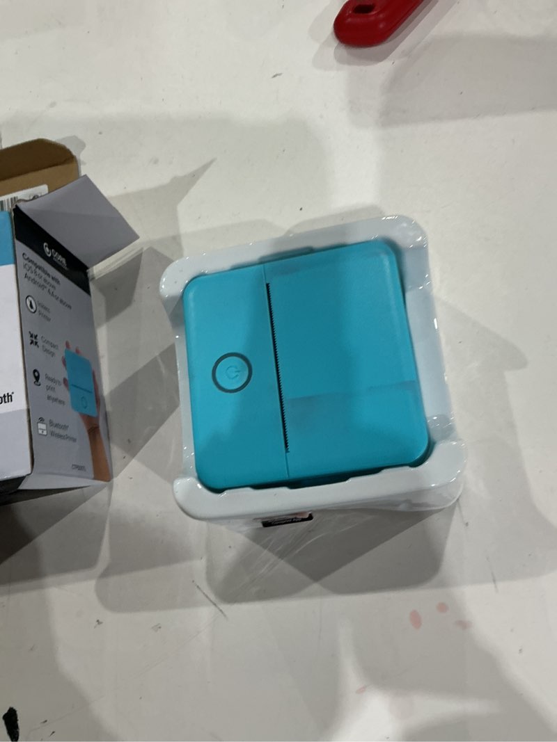 Condition photo showing As Is for core innovations ctp500 bluetooth mini portable inkless thermal printer & label maker + paper, android & ios (purple)