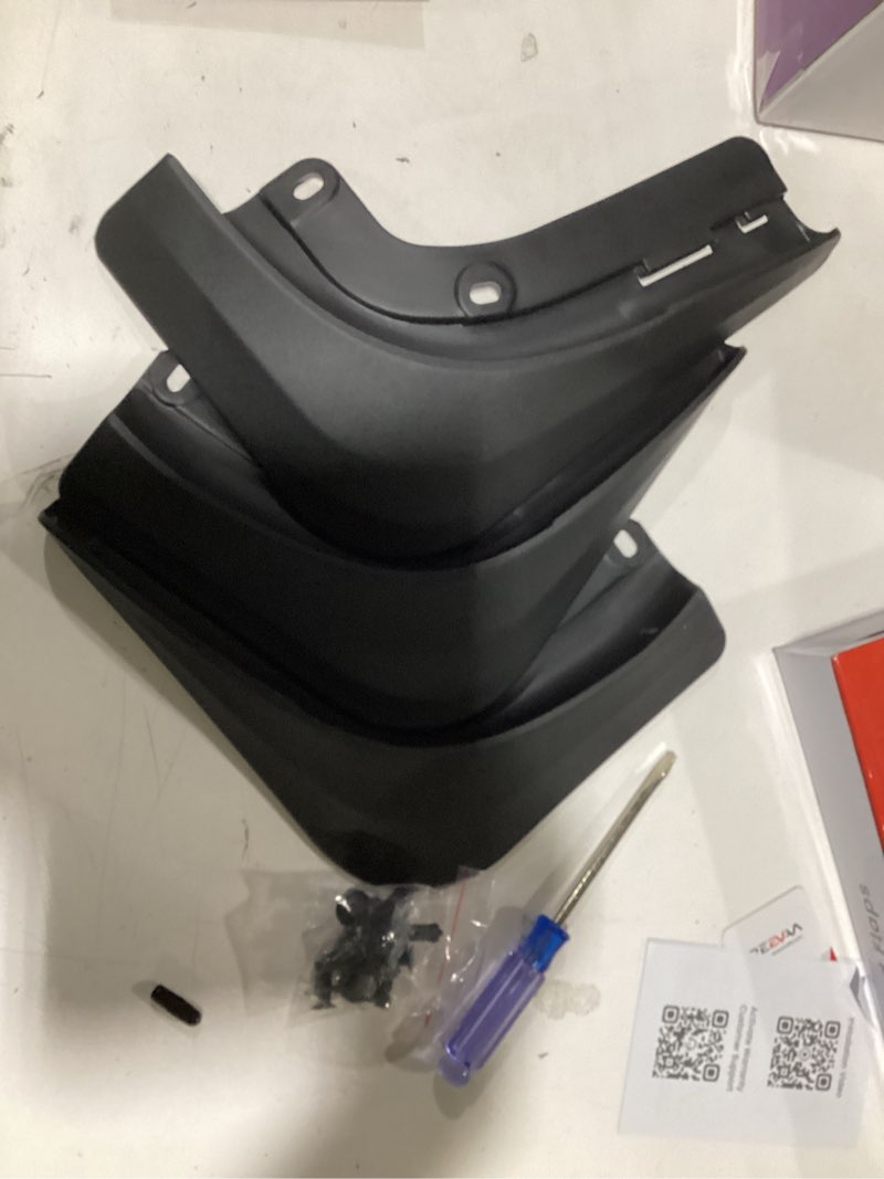 Condition photo showing As Is for REEVAA 2026 Tesla New Model Y Juniper Accessories - Mud Flaps [Protect Paint, No Drilling Required] All-Weather Splash Guard Body Kits for Model Y Juniper 2025-2026, Black (Set of 4) 2025-2026 Model Y Juniper