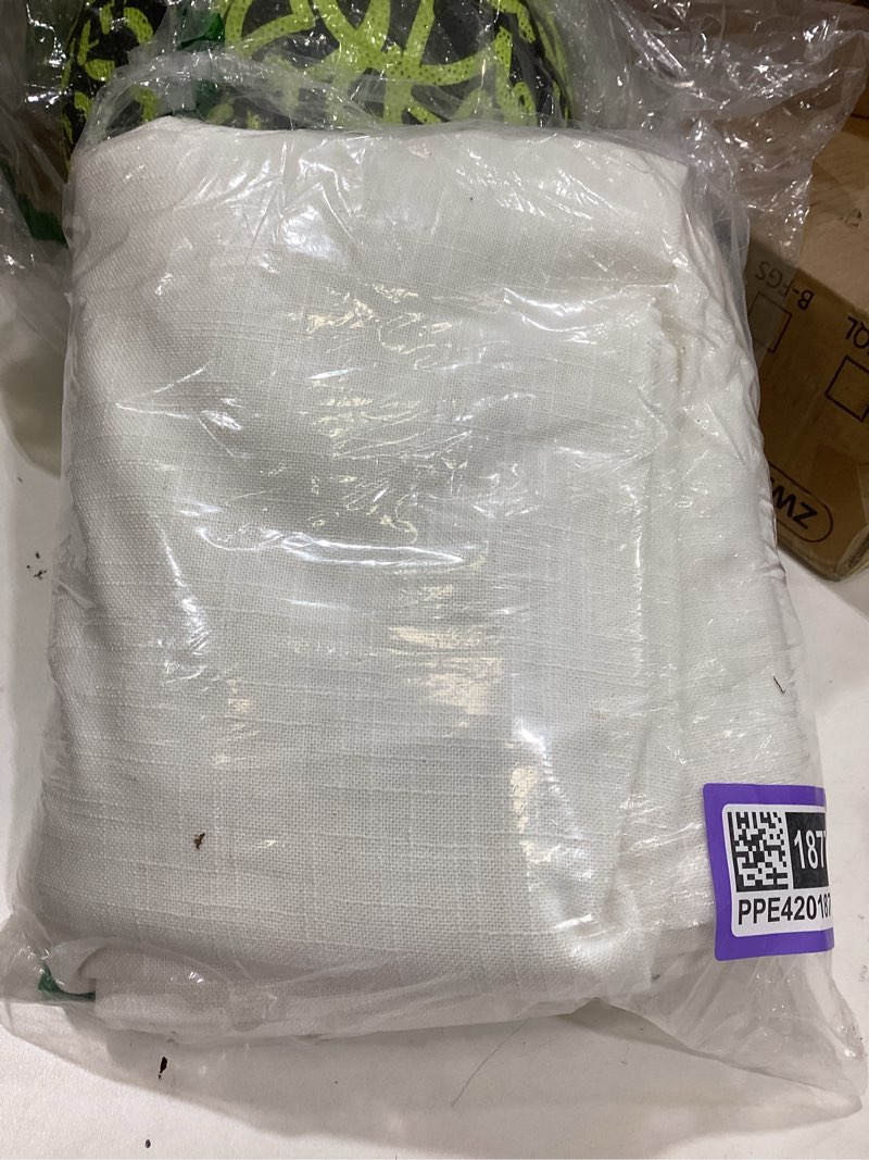 Condition photo showing Good Condition for extra wide 60 inch width pinch pleated curtains 96 inch length for living room thick linen boho curtain memory shape light filtering privacy for bedroom large windows hooks rings cream 1 panel 60x96 natural 60"w x 96"l (pack of 1)