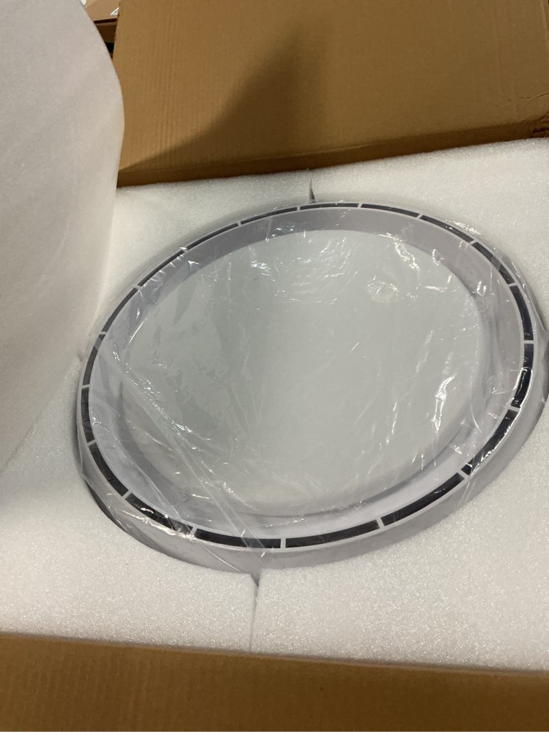 Condition photo showing New/Like New for low profile ceiling fan with light,19.29in bladeless ceiling fan with remote control,enclosed flush mount fandelier,6 wind speed,dimmable led lights,white,for bedroom dining room