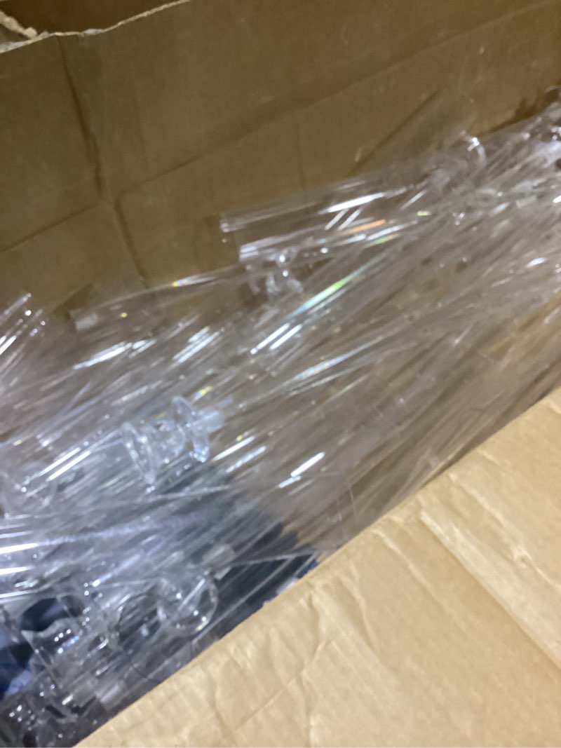 Condition photo showing As Is for tessco 4 set 9 arm acrylic candelabra candle holder 42.5'' clear candelabra centerpieces for wedding, candlesticks holder with lampshade metel mirror base for wedding christmas dinner party decor
