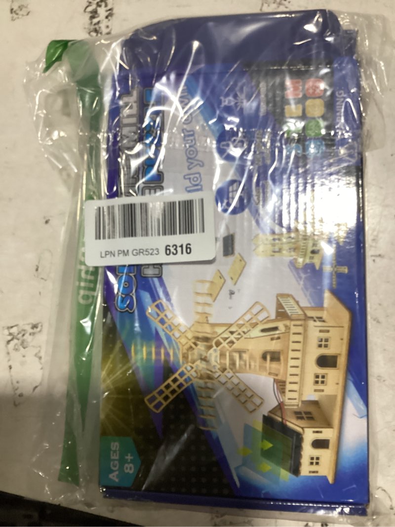 Condition photo showing Good Condition for stem solar-powered 3d wooden puzzle kit - diy dutch windmill house building toy | educational science craft for kids 8-15 & adults | hands-on creative model project | adopt basswood-safe&sturdy