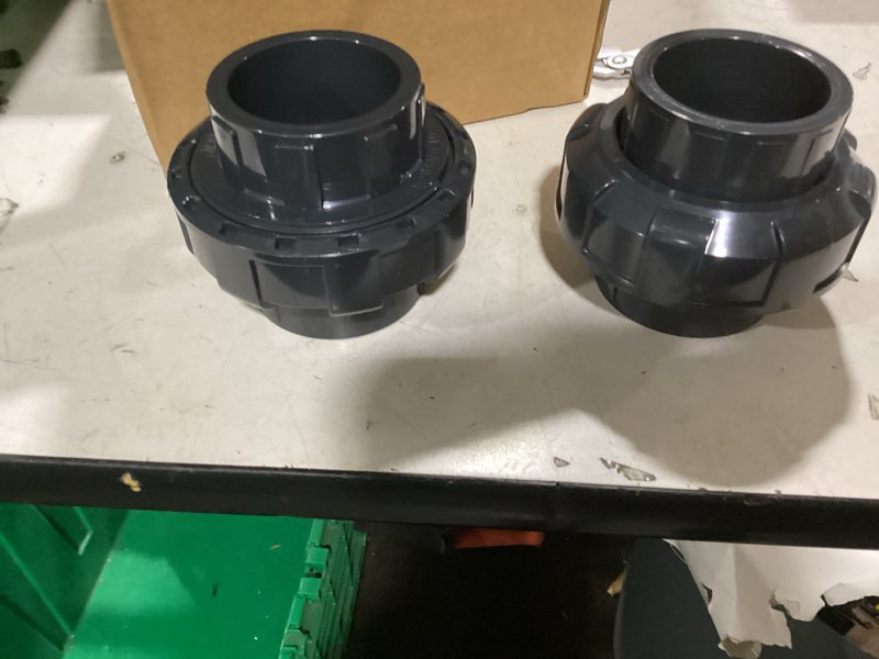 Condition photo showing Good Condition for dernord 2 pack upvc union pipe fitting, 2 inch slip union coupling adapter, schedule 80, epdm o-ring, socket x socket 2 inch pack of 2