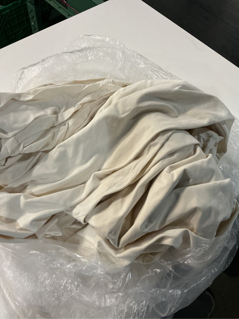 Condition photo showing As Is for organic waterproof mattress protector, queen, natural