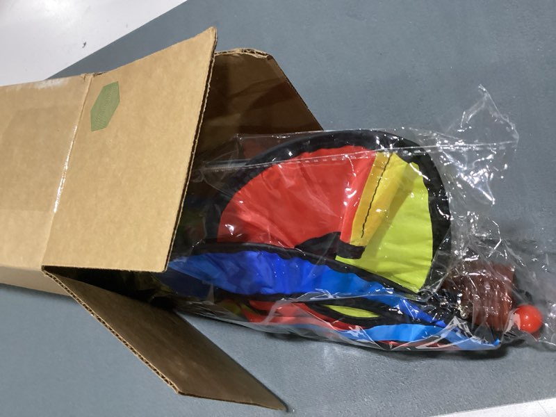 Condition photo showing Good Condition for 2pcs giant rainbow hot air balloon wind spinners 14" w x 59" h large multicolor whirligig wind spinner hanging ornaments for yard garden lawn outdoor decorations