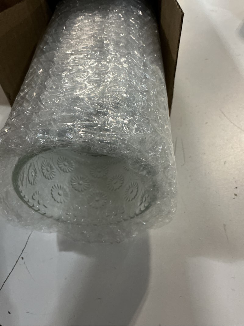 Condition photo showing New/Like New for 4 pack 9oz ribbed glassware set, flower design vintage drinking glasses, embossed romantic water glass tumbler great for beer juice cocktail wine (full flower)