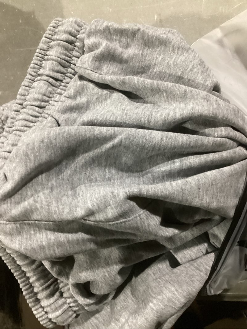 Condition photo showing Good Condition for ELLEVEN Women's Cotton Barrel Leg Sweatpants with Elastic Waist, Drawstring, and Pockets – Casual Baggy Joggers Light Heather Gray X-Large