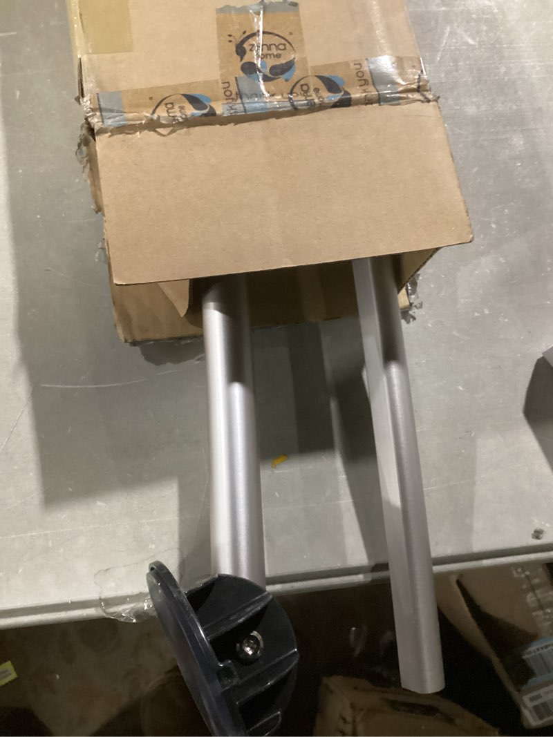 Condition photo showing Good Condition for Zenna Home Curved Shower Curtain Rod, No Drill, 50-72 Inch Adjustable Tension Shower Rod for Bathroom, Rustproof, Non-Slip, Adds Room in Shower, Satin Nickel Satin Nickel 50" to 72"