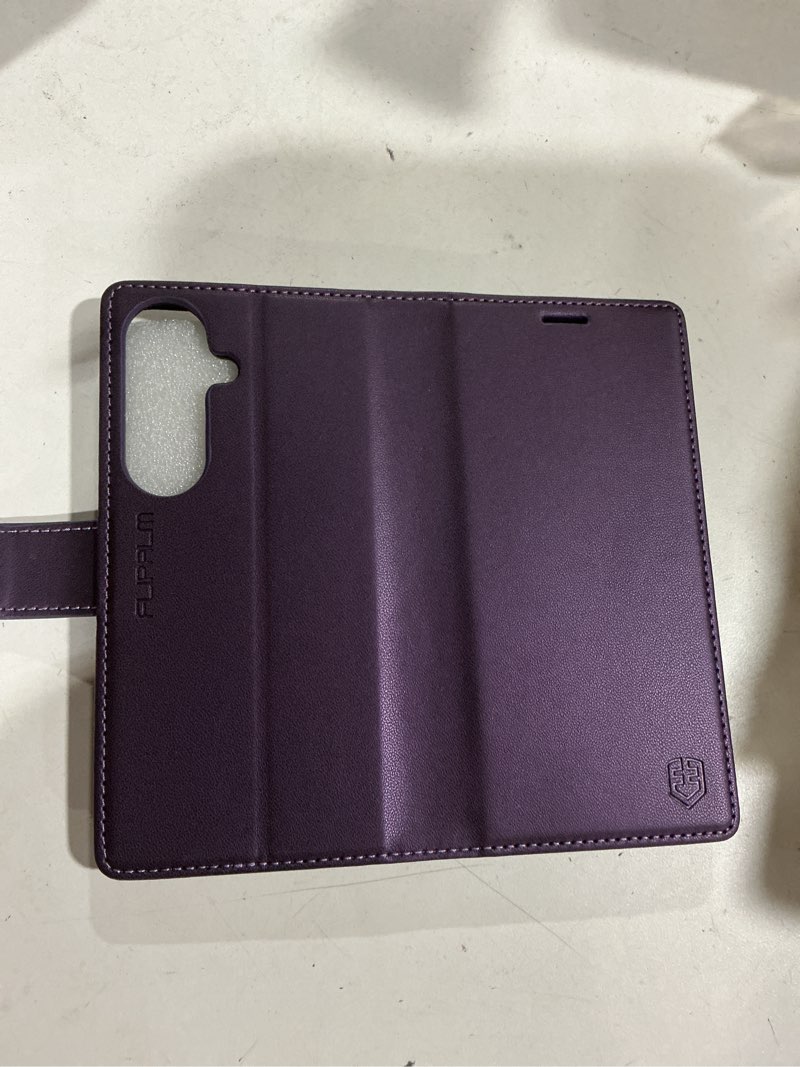 Condition photo showing As Is for wallet case for samsung galaxy s26 6.3", rfid blocking credit card holder, pu leather folio flip kickstand protective shockproof cover for galaxy s26 (purple, samsung galaxy s26) samsung galaxy s26 purple