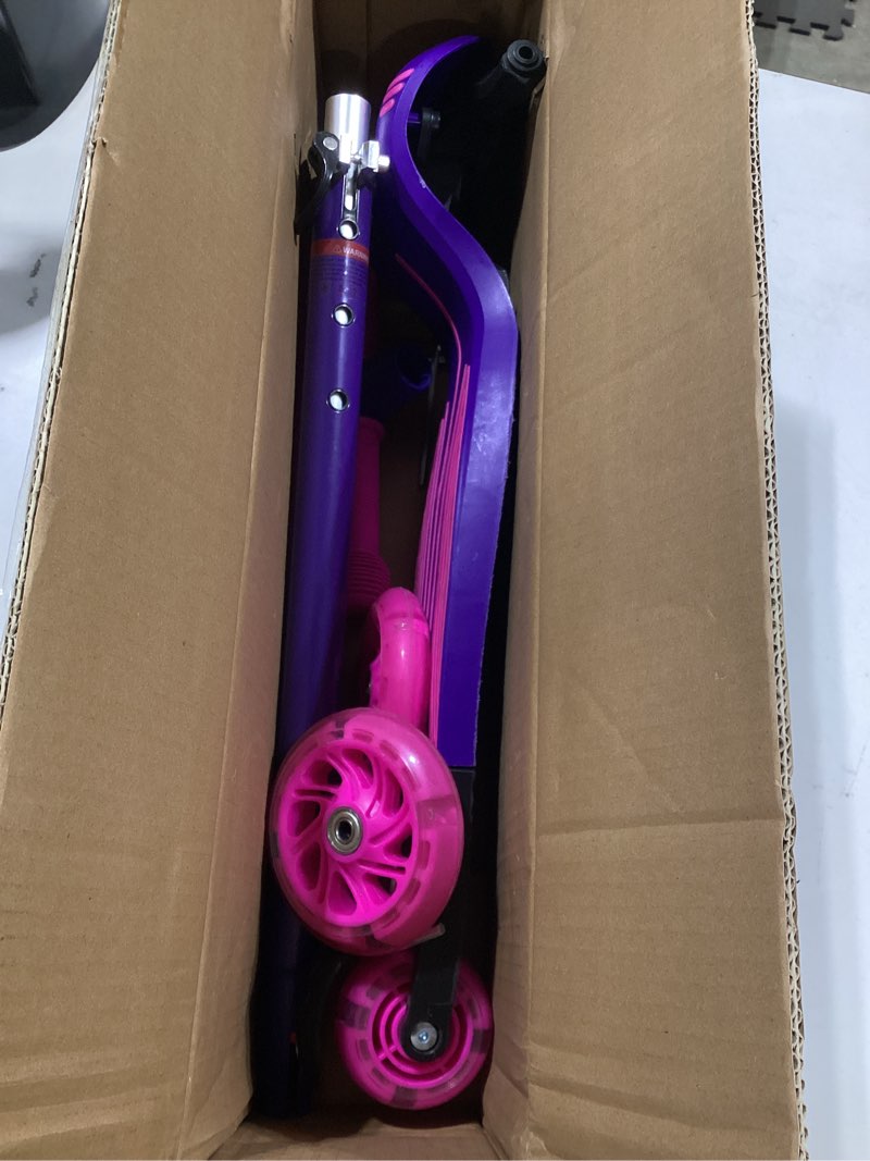 Condition photo showing Good Condition for gotrax ks1 kids kick scooter, led lighted wheels and 3 adjustable height handlebars, lean-to-steer & widen anti-slip deck, 3 wheel scooter for boys & girls ages 2-8 and up to 110 lbs purple
