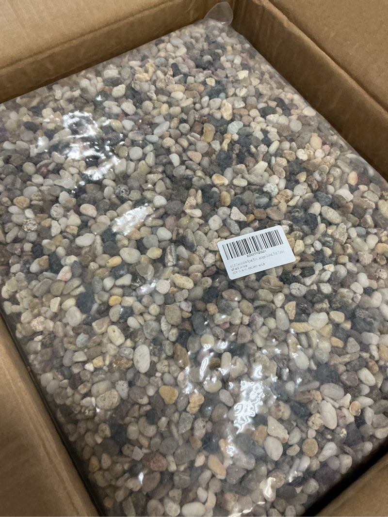 Condition photo showing Good Condition for 40lbs Large River Rocks for Landscaping, 3-4" Decorative Pebbles for Garden Design, Hand-Picked Smooth Stones for Fish Tank, Flower Pots, Indoor Water Fountains, Pathways, Backyard, Mixed Color 40 Pounds Mixed Color 1
