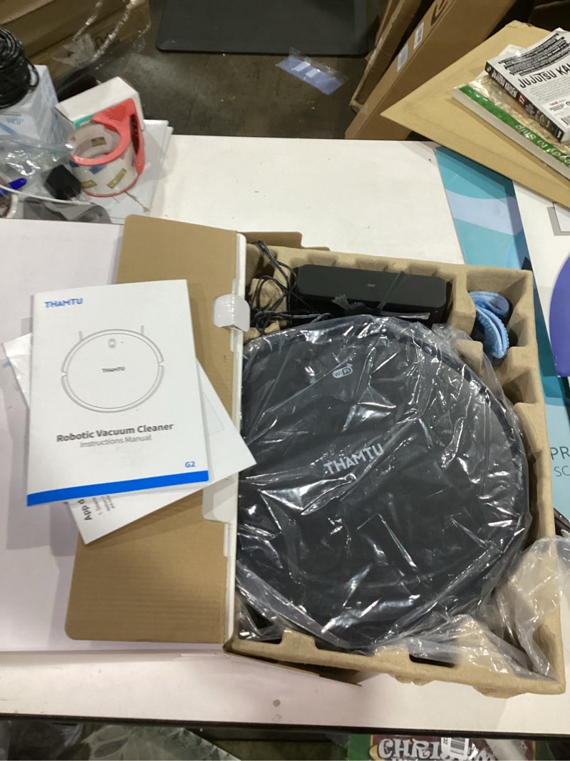Condition photo showing New/Like New for Thamtu G10 Robot Vacuum with 2700Pa Strong Suction, Super-Thin Robotic Vacuum Cleaner, Compatible with Alexa, Clean Schedule, Self-Charging, Ideal for Pet Hair, Hard Floor, Medium-Pile Carpet (Sliver)