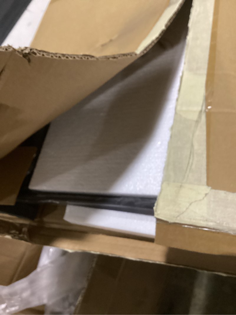 Condition photo showing New/Like New for antok 40x32 black metal framed bathroom mirror, wall mirror with rect corners, vanity mirror for over sink, anti-rust tempered glass, horizontal/vertical hanging for bathroom, living room, entryway 40"l x 32"w rect corner black