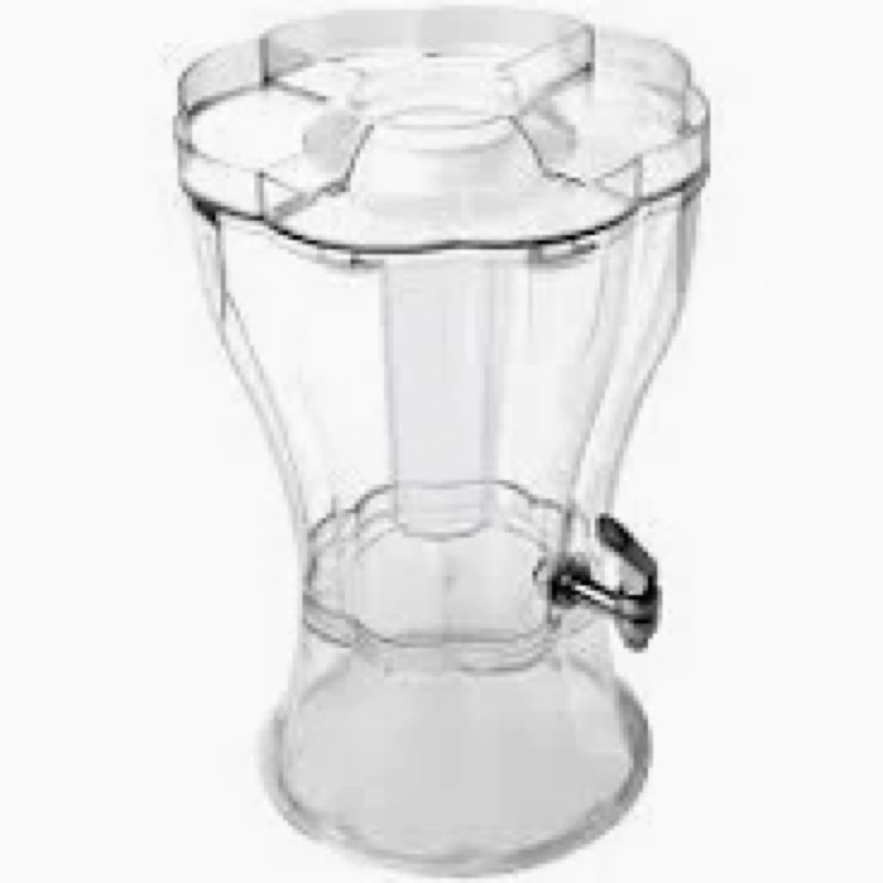 Buddeez Clear Drink 3.5 Gallon Plastic Beverage, Comes with Stand, Spigot, Ice Cone, Large Punch Dis